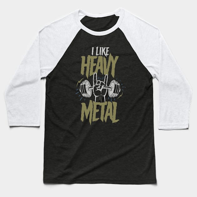 I Like Heavy Metal Baseball T-Shirt by happiBod